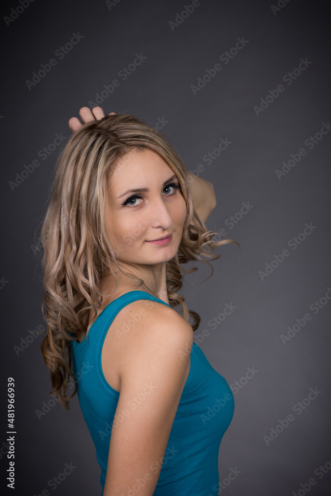 portrait of a young girl in a photo studio portrait of a young girl in a photo studio
