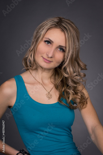 portrait of a young girl in a photo studio