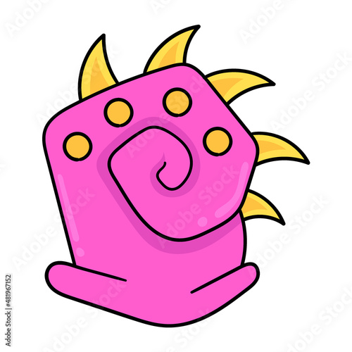 purple conch shell. doodle icon drawing