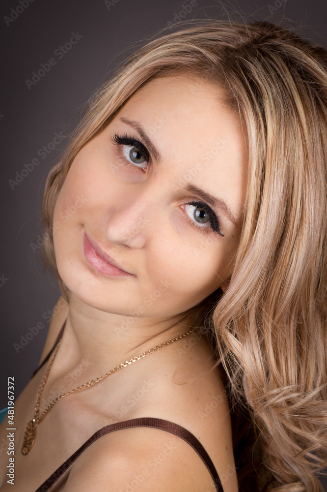 portrait of a young girl in a photo studio portrait of a young girl in a photo studio