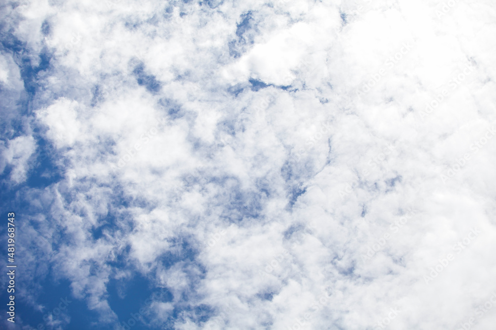 Blue sky with cloud background.