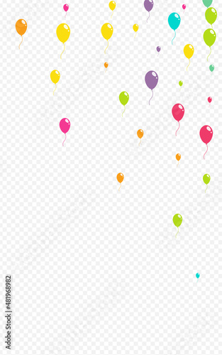 Multicolor Round Ballon Vector Transparent