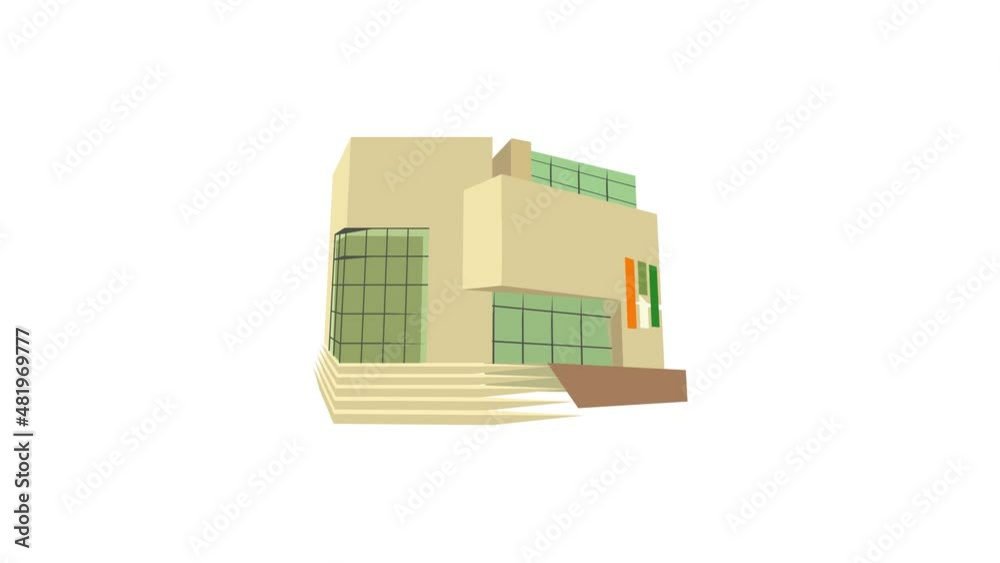 City building icon animation best cartoon object on white background City building icon animation best cartoon object on white background