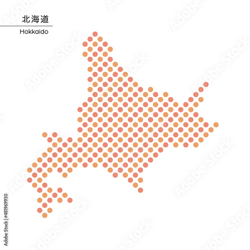北海道のデザイン地図　ドット