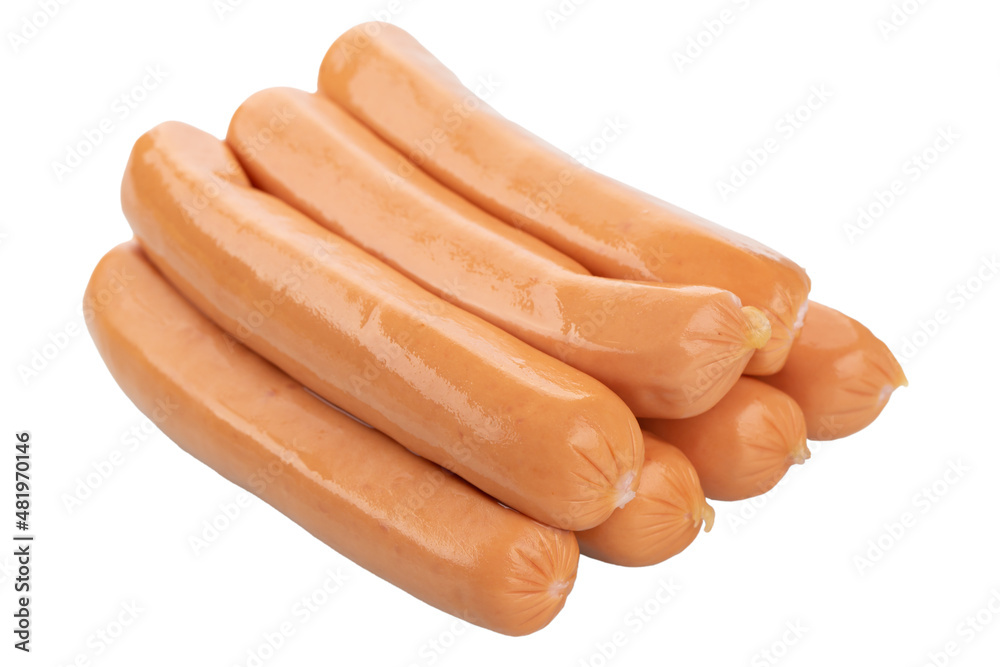 Fresh sausages, isolated on white background. Fresh sausages, isolated on white background.