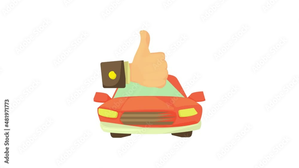 Good car icon animation best cartoon object on white background