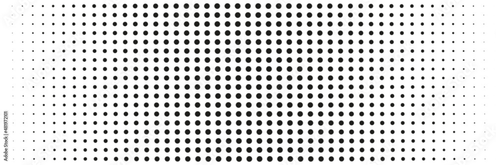 Pattern of black dots of different sizes on a white background Pattern of black dots of different sizes on a white background
