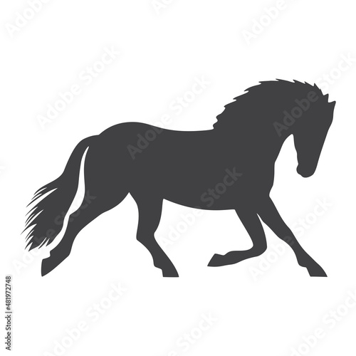 Horse silhouette  icon. Vector illustration on a white background.