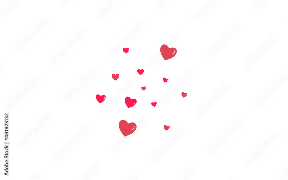 Maroon Color Hearts Vector White Backgound. Love