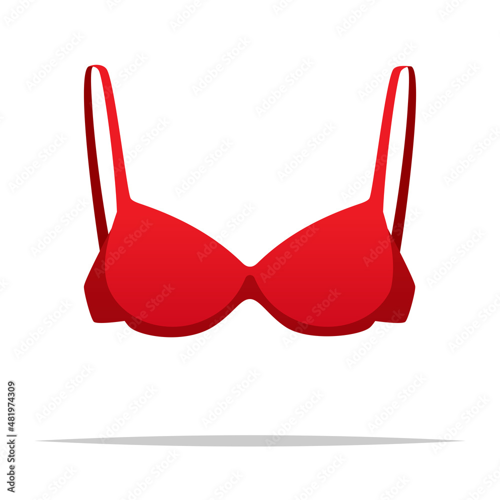 Red bra vector isolated illustration Stock Vector