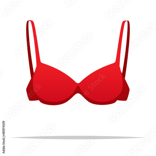 Red bra vector isolated illustration