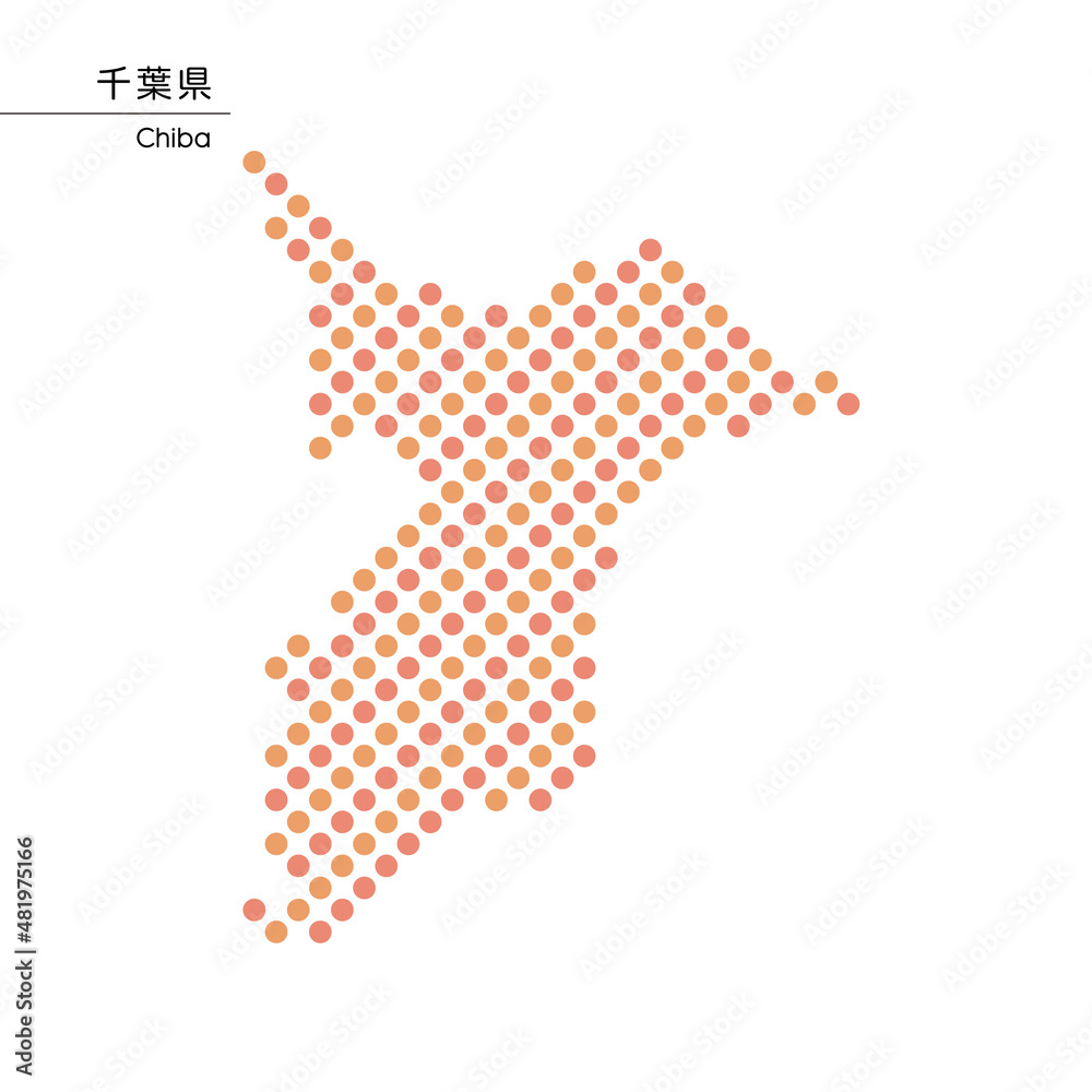 千葉県のデザイン地図　ドット