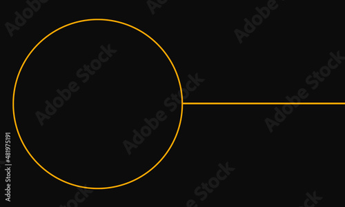black background with yellow outline circle connected lines