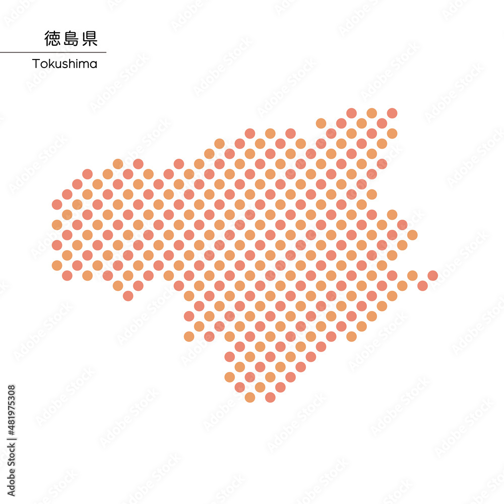 徳島県のデザイン地図 ドット 徳島県のデザイン地図 ドット