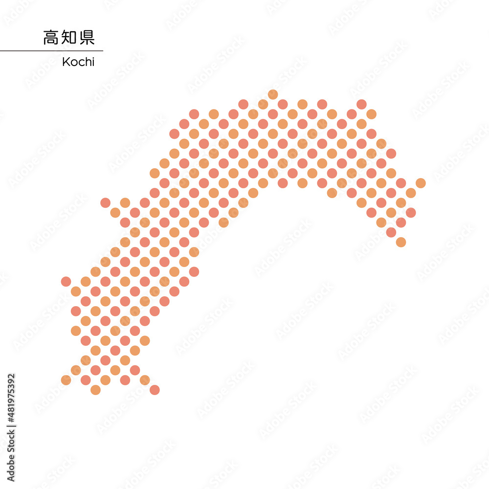 高知県のデザイン地図　ドット