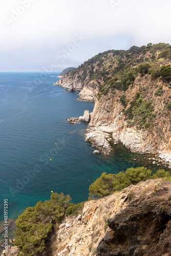 cliffs in tossa de mar a sunny summer day