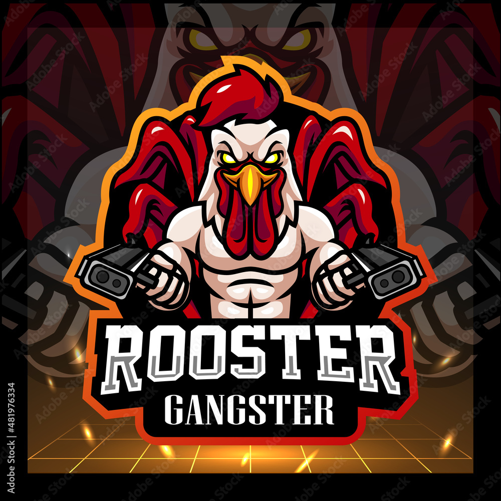 Rooster gangster mascot. esport logo design Rooster gangster mascot. esport logo design