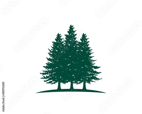 pine tree woods park vector logo