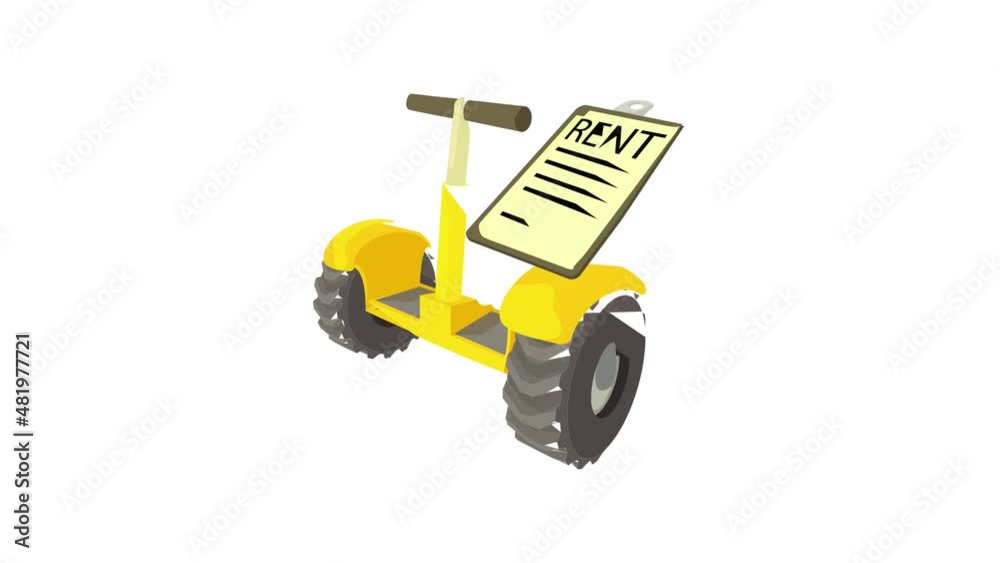 Rent segway icon animation best cartoon object on white background Rent segway icon animation best cartoon object on white background