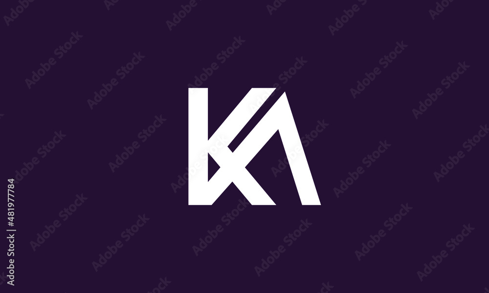 Alphabet letters Initials Monogram logo KA, AK, K and A - obrazy, fototapety, plakaty 