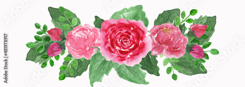 watercolor bouquets of flowers roses peonies poppies orchid.for a holiday, greeting cards,flowers in boho style,for design works.
