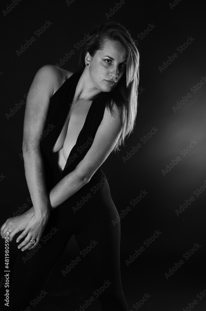 beautiful young brunette girl in a t-shirt with a deep neckline
beautiful young brunette girl in a t-shirt with a deep neckline