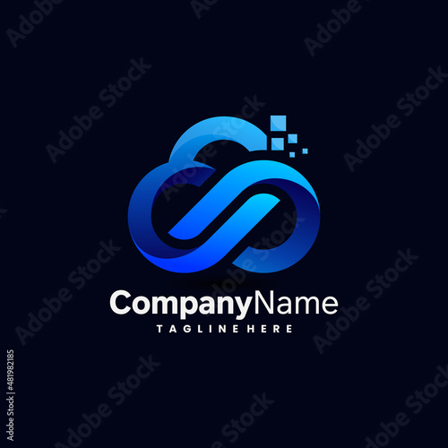 infinity cloud vector logo