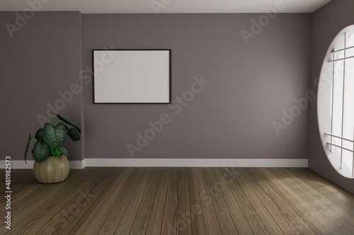 picture frame concept. empty room interior 3d rendering