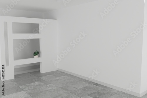 empty room interior designers 3d rendering