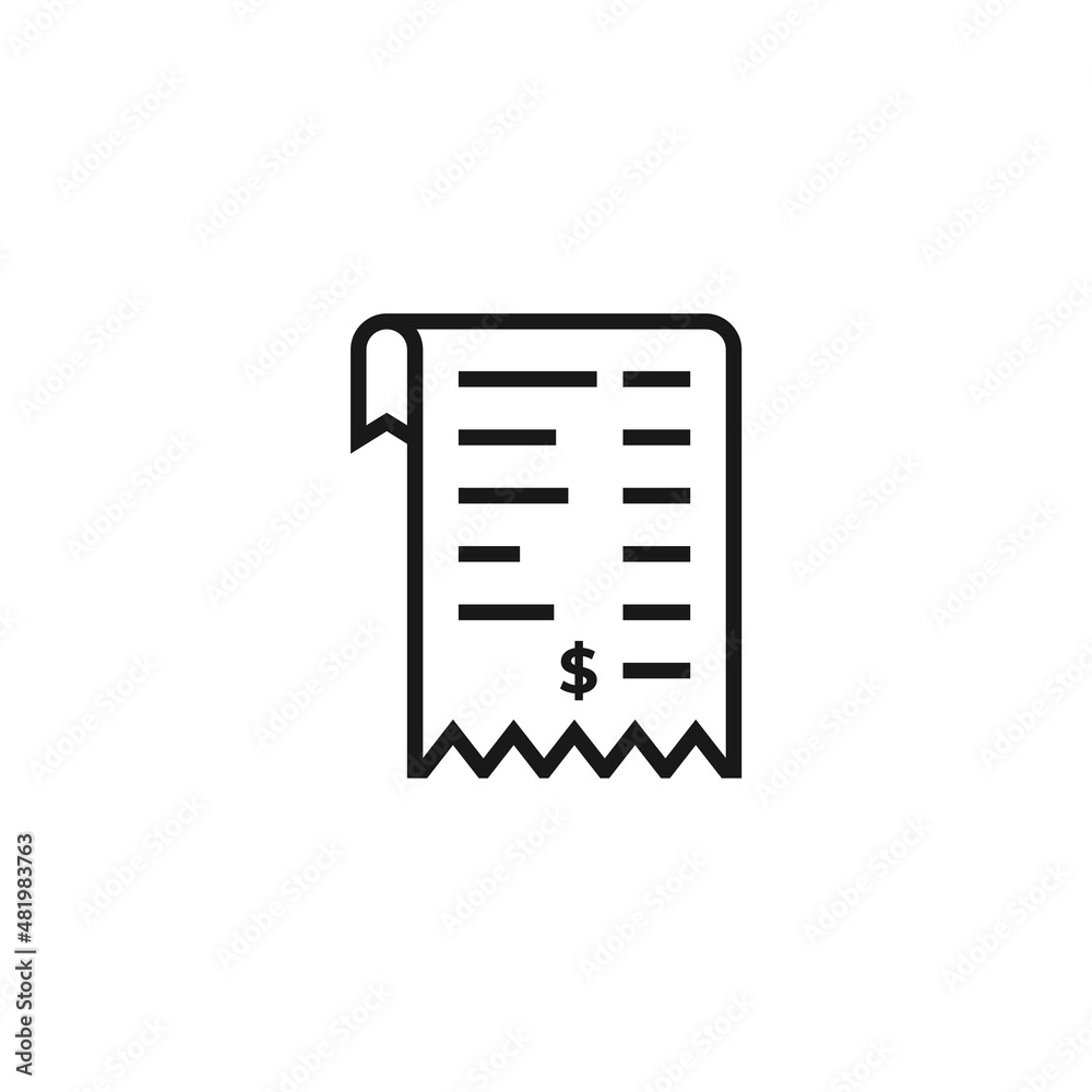 invoice list icon isolated on white background invoice list icon isolated on white background