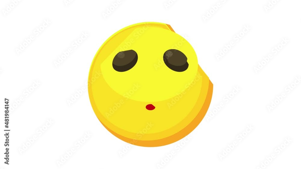Neutral smiley icon animation best cartoon object on white background Neutral smiley icon animation best cartoon object on white background