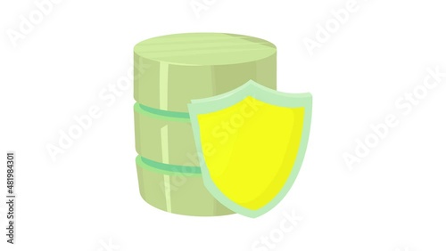 Safe database icon animation best cartoon object on white background photo