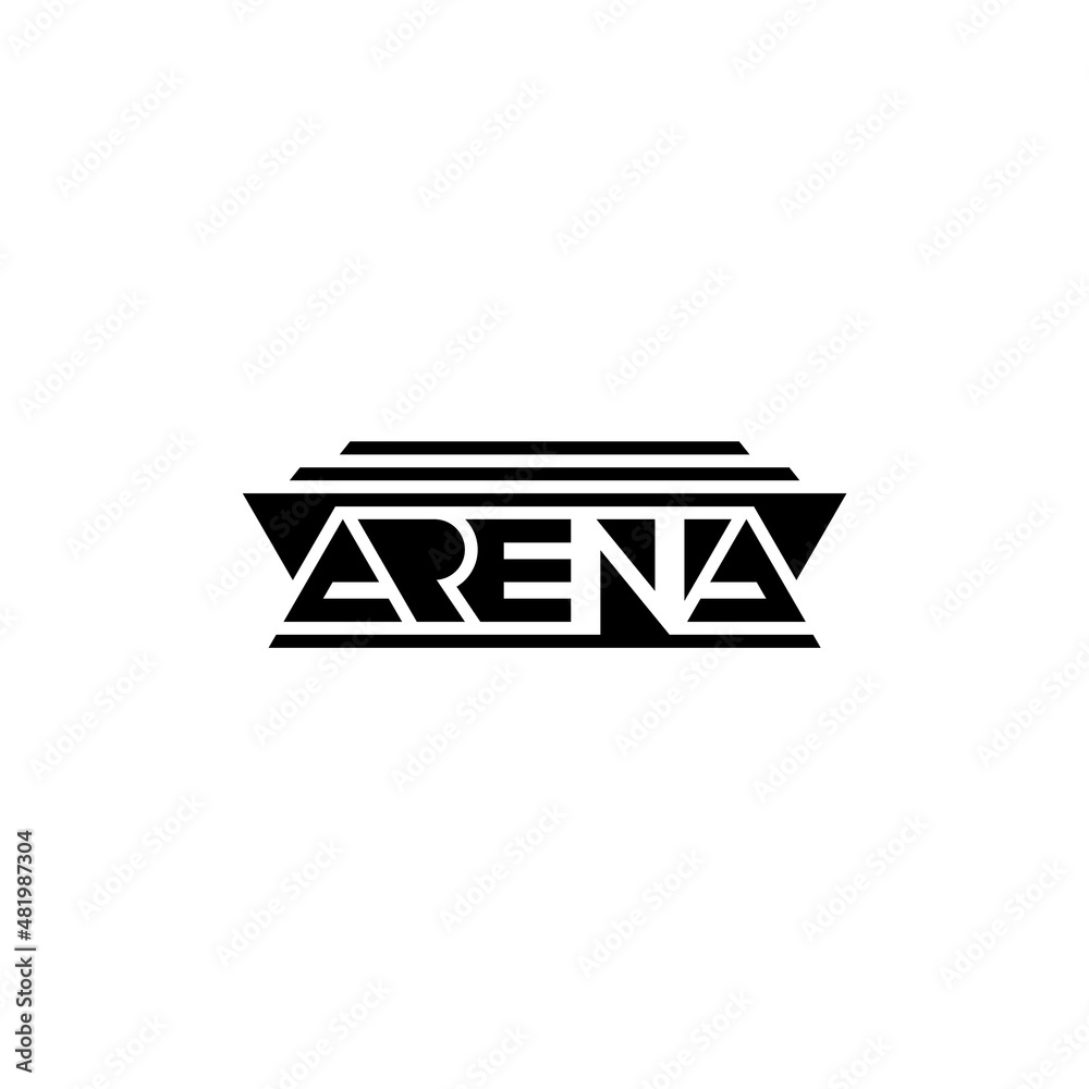 Arena negative space logo design. Arena negative space logo design.
