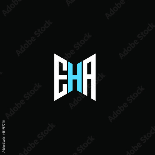 EHA letter logo creative design. EHA unique design photo