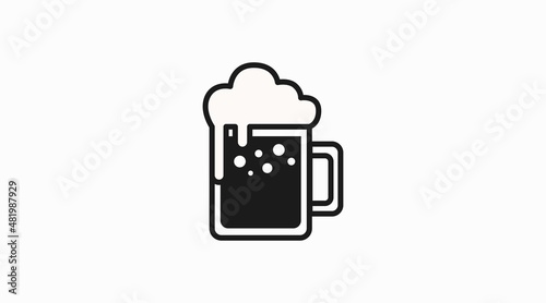 Beer Icon. Vector isolated editable illustration of a beer jar