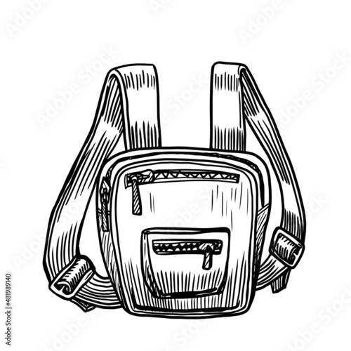 Small backpack vector illustration on white background