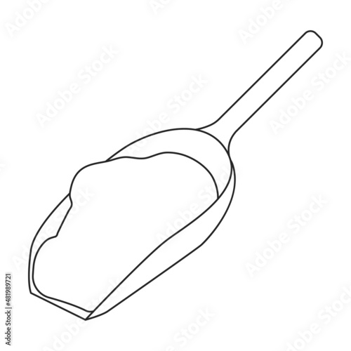 Scoop flour vector icon.Outline vector icon isolated on white background scoop flour.