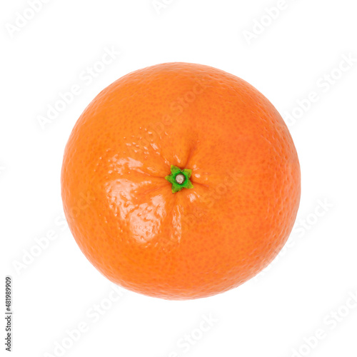 Fresh tangerine on a white isolated background. Top view