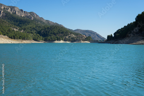 beautiful turquoise mountain lake in Spain and scenic mediterranean landscape © Adria