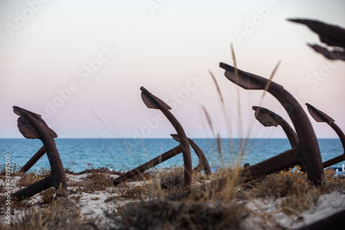 Anchor Graveyard at Praia do Barril  Tavira  Algarve  Portugal