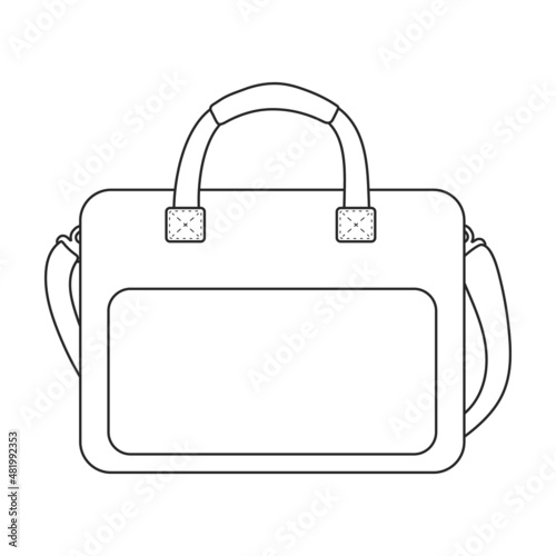 Men bag vector icon.Outline vector icon isolated on white background men bag.