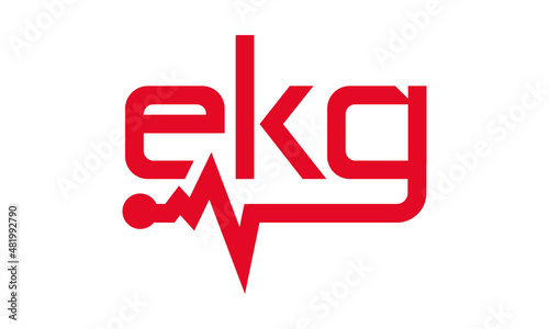 EKG icon sign with heartbeat underneath