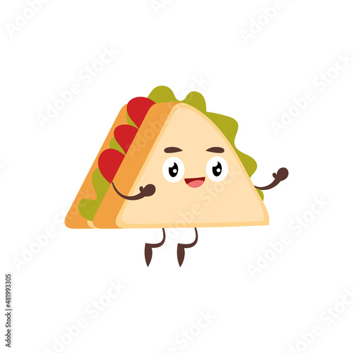 Happy, fun sandwich cartoon...