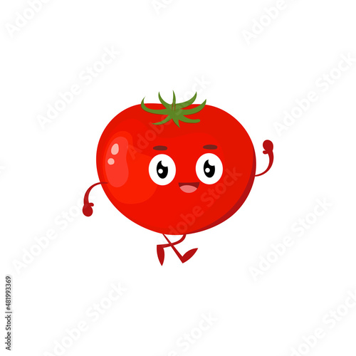 Cute, funny, fresh tomato c...