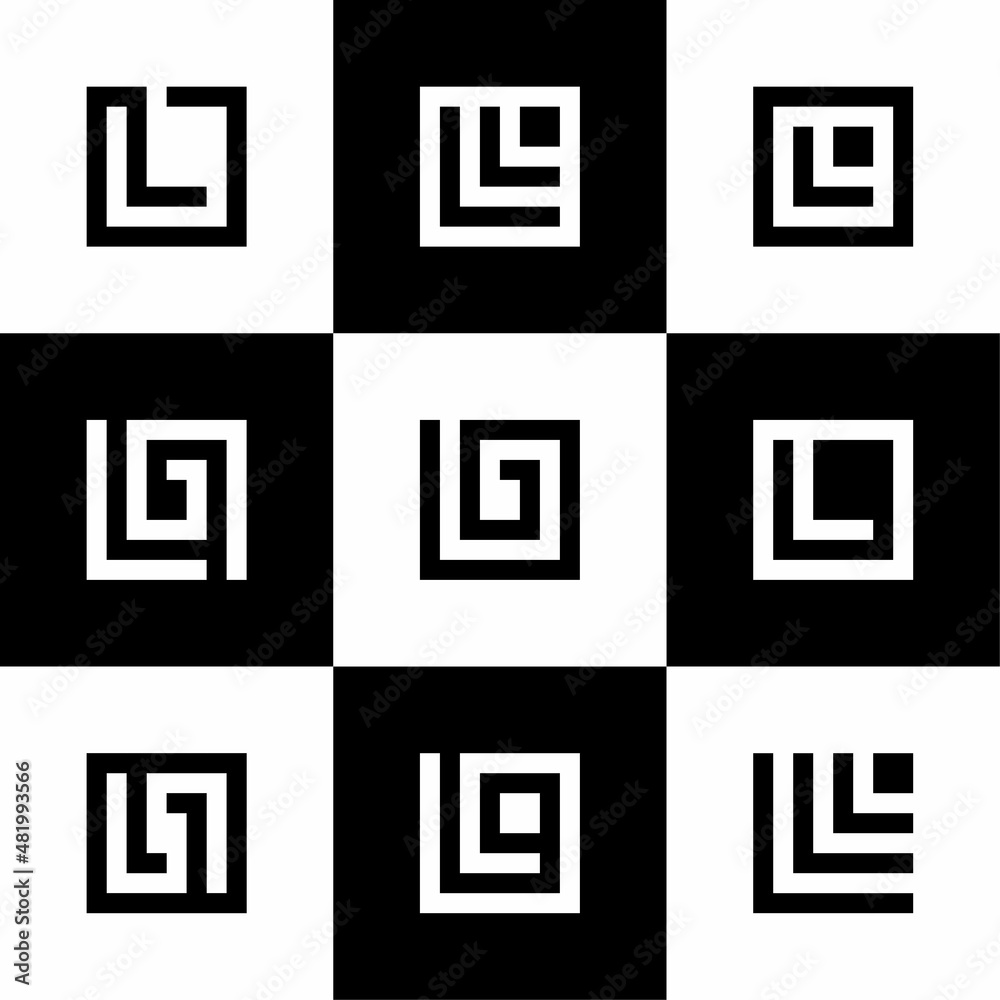 Set of logo initials letter L square Set of logo initials letter L square