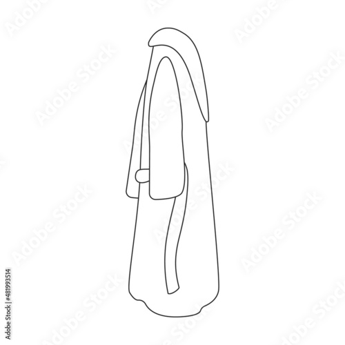 Bathrobe vector icon.Outline vector icon isolated on white background bathrobe.
