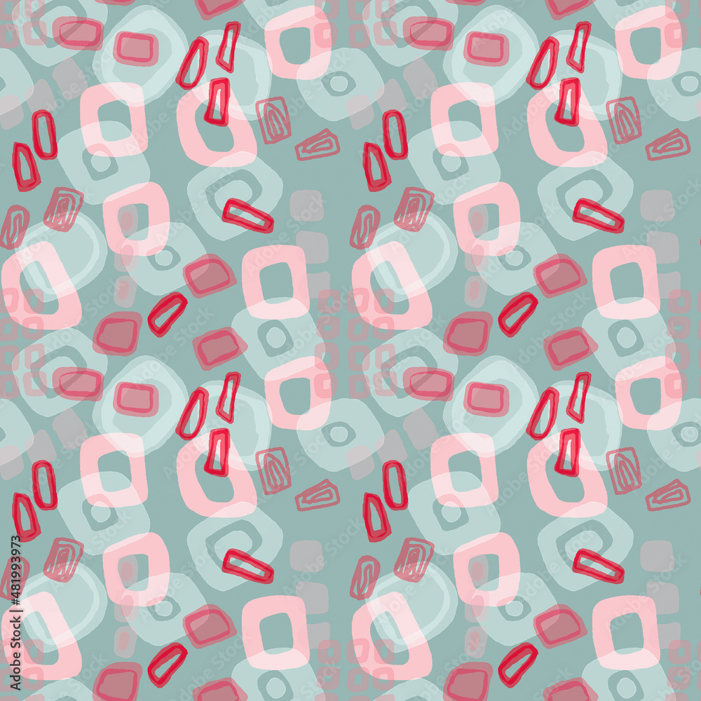 Seamless pattern. Colored abstract geometric shapes. Paper texture. Seamless pattern. Colored abstract geometric shapes. Paper texture.