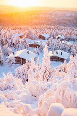 Stunning sunset view in Finland