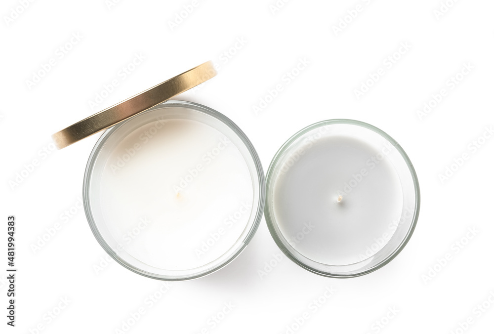 Aromatic candles isolated on white background Aromatic candles isolated on white background