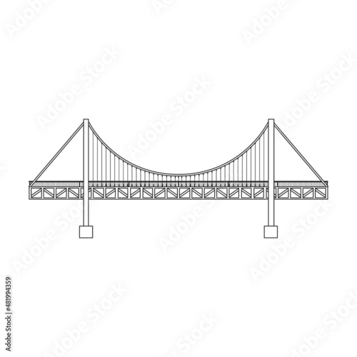Bridge vector iconz Outline vector icon isolated on white background bridge.